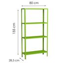 Ver imagem 2 de Estante Aço 4 Prateleiras Livros Cozinha Quarto Eaf006 Verde
