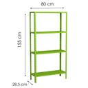 Ver imagem 2 de Estante Aço 4 Prateleiras Livros Cozinha Quarto Eaf006 Verde