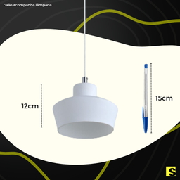 Luminária Pendente Vidro Branco Fosco Ref: Lt-222-b - Luxtek - 4