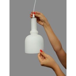 Luminária Pendente Vidro Branco Fosco Ref: Lt-222-a - Luxtek - 3