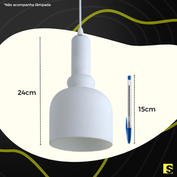 Luminária Pendente Vidro Branco Fosco Ref: Lt-222-a - Luxtek - 5
