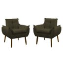 Ver imagem 1 de Kit 2 Poltrona Decorativa Sala de Estar Escritório Quarto Prime: Marrom