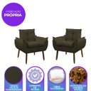 Ver imagem 4 de Kit 2 Poltrona Decorativa Sala de Estar Escritório Quarto Prime: Marrom