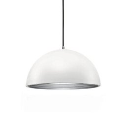 Luminária Pendente Alumínio Branco Fosco Interior Prateado Ref: Lt-731g-pt - Luxtek - 1