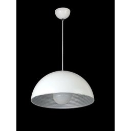 Luminária Pendente Alumínio Branco Fosco Interior Prateado Ref: Lt-731g-pt - Luxtek - 2