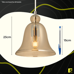 Luminária Pendente Vidro Fumê Soprano Ref: Lt-292v-f - Luxtek - 5