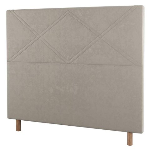 Cabeceira Cama Box Solteiro Cairo 90cm Suede Bege
