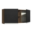 Ver imagem 6 de Armário de Cozinha Aéreo 150 cm 2 Portas e 2 Nichos Rustic/Preto Glamy Madesa
