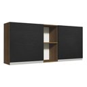 Ver imagem 1 de Armário de Cozinha Aéreo 150 cm 2 Portas e 2 Nichos Rustic/Preto Glamy Madesa