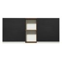 Ver imagem 7 de Armário de Cozinha Aéreo 150 cm 2 Portas e 2 Nichos Rustic/Preto Glamy Madesa