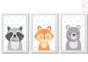 Ver imagem 4 de Kit 3 Quadros Decorativos Animais do Bosque Escandinavos:pinus