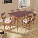 Ver imagem 1 de Mesa de Jantar com 6 Cadeiras em Madeira Torneada - Imbuia