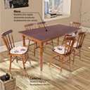 Ver imagem 2 de Mesa de Jantar com 6 Cadeiras em Madeira Torneada - Imbuia