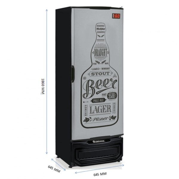 Refrigerador Vertical Cervejeira 410L Porta Cega 220V Tipo Inox Gelopar - 4