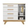 Cômoda Infantil Retrô Peroba Mdf Branco Amêndoa 1 Porta Lisa - 2