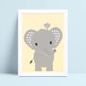 Placa Quadro Decoração Infantil Bebe animal elefante cinza - 1