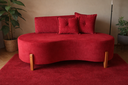 Ver imagem 2 de Sofá Orgânico Pé de Madeira Divã e Namoradeira Curvo Feijão - Vermelho