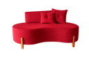 Ver imagem 1 de Sofá Orgânico Pé de Madeira Divã e Namoradeira Curvo Feijão - Vermelho