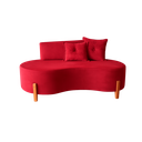 Ver imagem 1 de Sofá Orgânico Pé de Madeira Divã e Namoradeira Curvo Feijão - Vermelho