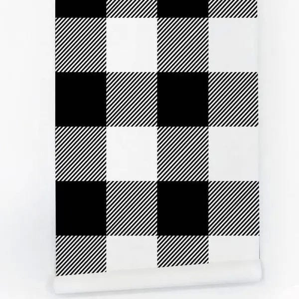 Papel de parede adesivo xadrez preto e branco banheiro