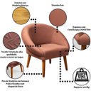 Ver imagem 3 de Poltrona Decorativa para Sala de Jantar Tecido Veludo Premium Estrutura Resistente Pés Palito