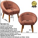 Ver imagem 2 de Poltrona Decorativa para Sala de Jantar Tecido Veludo Premium Estrutura Resistente Pés Palito