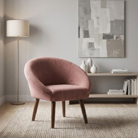 Poltrona Decorativa para Sala de Jantar Tecido Veludo Premium Estrutura Resistente Pés Palito