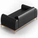 Ver imagem 7 de Sofá 210cm 3 Lugares Base Gold Molino D06 PU B-159 Preto - Mpozenato