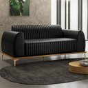 Ver imagem 1 de Sofá 210cm 3 Lugares Base Gold Molino D06 PU B-159 Preto - Mpozenato