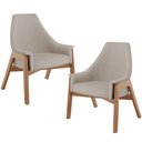 Ver imagem 1 de Kit 02 Poltronas Decorativa para Sala de Estar Sakura L02 Linho Bege - Lyam Decor