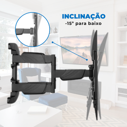 Suporte Articulado para Tv Led / Oled / Qled 37" até 70" com Peso até 45kg Ft-6448p - Fixatek - 6