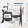 Suporte Articulado para Tv Led / Oled / Qled 37" até 70" com Peso até 45kg Ft-6448p - Fixatek - 6