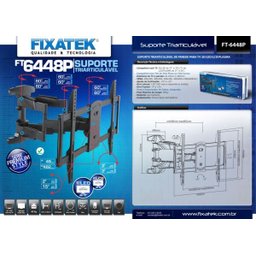 Suporte Articulado para Tv Led / Oled / Qled 37" até 70" com Peso até 45kg Ft-6448p - Fixatek - 3