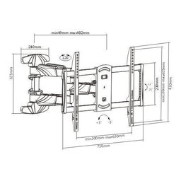 Suporte Articulado para Tv Led / Oled / Qled 37" até 70" com Peso até 45kg Ft-6448p - Fixatek - 2