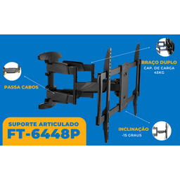 Suporte Articulado para Tv Led / Oled / Qled 37" até 70" com Peso até 45kg Ft-6448p - Fixatek - 4
