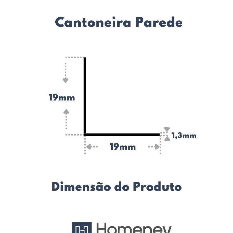 Cantoneira Alumínio Para Canto Parede 3/4 - 19mm x 19mm - Homeney Preto 3m - 2