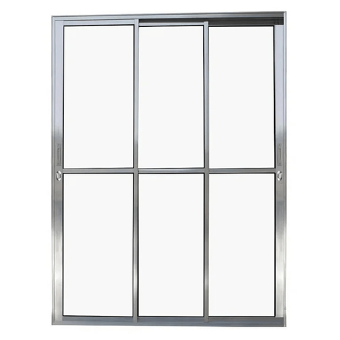 Porta de Aluminio Sacada 3 Folhas Móveis com Fechadura Linha Premium:brilhante/2,10 X 2,00