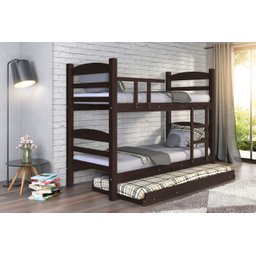 Treliche Beliche Reta com Cama Auxiliar Madeira Maciça cor Tabaco - 1