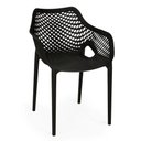 Ver imagem 1 de Cadeira de Jantar Design Suits com Braço Empilhável em Polipropileno - Preto