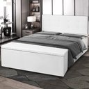 Ver imagem 2 de Kit Painel e Calçadeira Baú Queen 1,60m Berlim Corano - Pallazio Branco