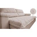 Ver imagem 4 de Sofá Retrátil e Reclinável 2,75m Molas Ensacadas Cama inBox Big Home Bordado 3D Linho Bege Claro