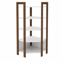 Ver imagem 4 de Estante de Canto Multiuso Closet Aberto Nogal/Branco - Tecno Mobili