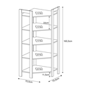 Ver imagem 5 de Estante de Canto Multiuso Closet Aberto Nogal/Branco - Tecno Mobili