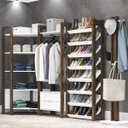 Ver imagem 1 de Closet Modulado Aberto 70,5x70,5cm com 5 Prateleiras Az1020 Tecno Mobili - Nogal/branco