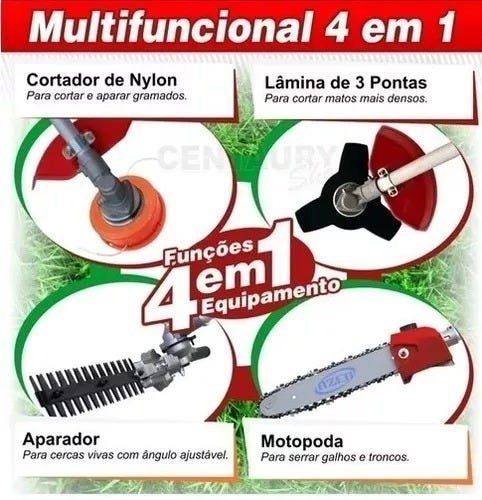 Roçadeira Gasolina Multifuncional 52 Cc Completa Tmaker