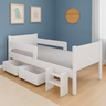 Cama Infantil com 2 Baus Organizador e Escada Mdf Luna Plus Branco - 2