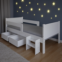 Ver imagem 3 de Cama Infantil com 2 Baus Organizador e Escada Mdf Luna Plus Branco