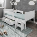 Ver imagem 4 de Cama Infantil com 2 Baus Organizador e Escada Mdf Luna Plus Branco