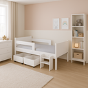 Ver imagem 1 de Cama Infantil com 2 Baus Organizador e Escada Mdf Luna Plus Branco