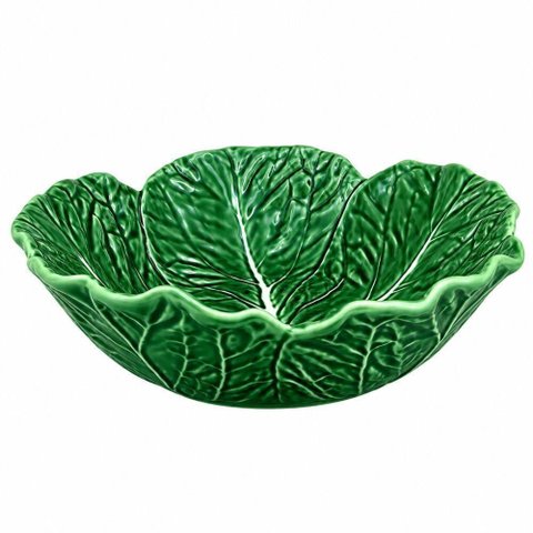 Saladeira Couve Verde com Nervura 29x8cm Bordallo Pinheiro